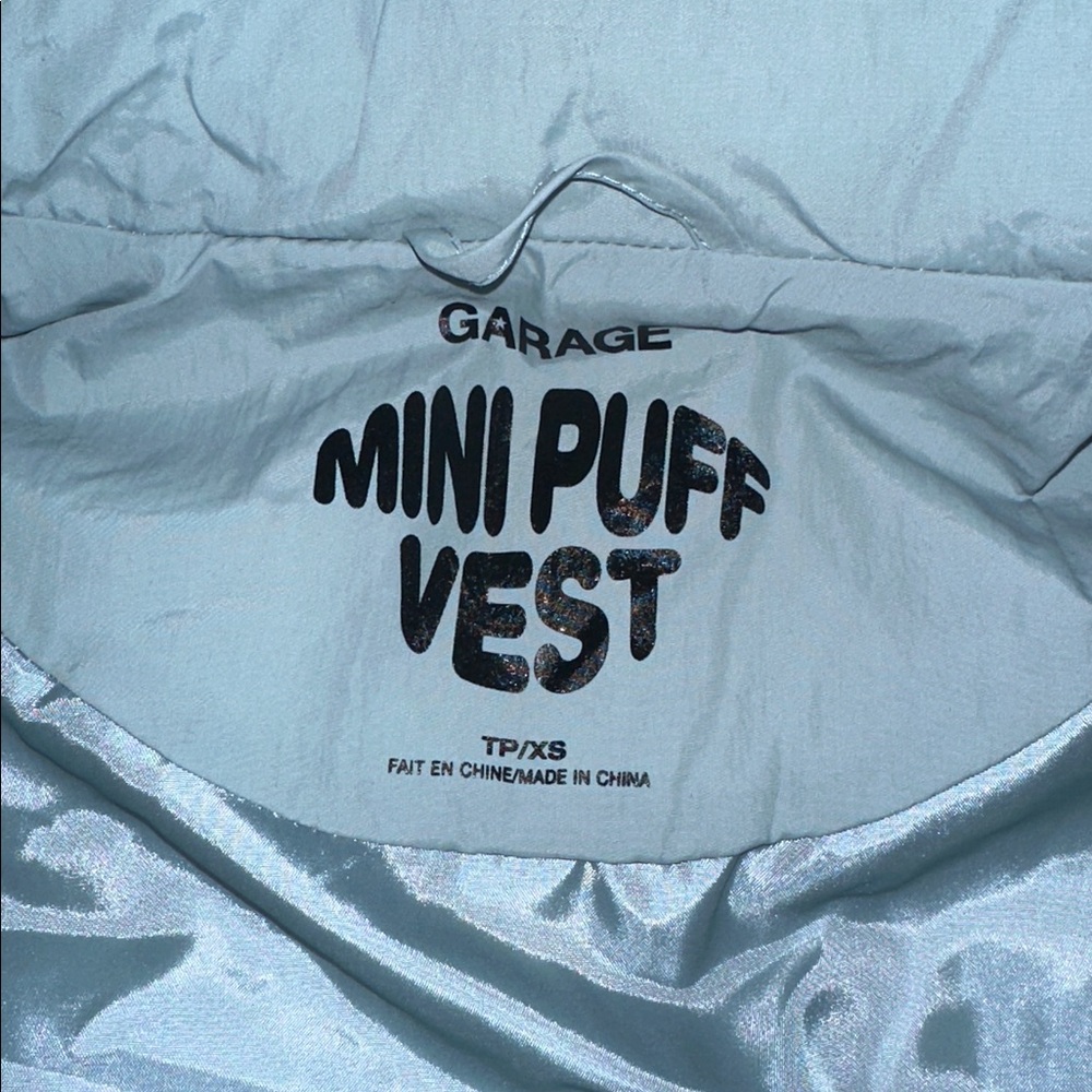 Garage Mini Puff Cropped Puffer Vest Teal - Picture 5 of 7